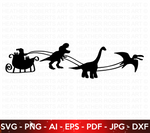 Christmas Dinosaur Sleigh Ride SVG