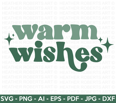 Warm Wishes Retro SVG