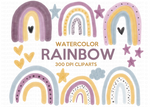Rainbow Watercolor Clipart Set