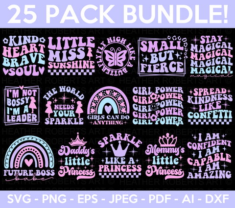 Retro Little Girl SVG Bundle