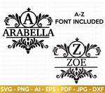 Split Fancy Monogram Alphabet SVG Bundle