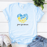 Peace for Ukraine Floral Heart SVG