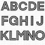 Checkered Monogram Alphabet and Numbers SVG Bundle