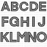 Checkered Monogram Alphabet and Numbers SVG Bundle