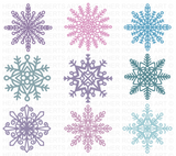 Snowflakes Colored SVG Bundle