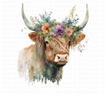 Watercolor Highlands Cow Clipart Set