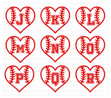 Baseball Softball Heart Monograms SVG Bundle