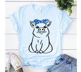 Pig with Blue Bandana SVG