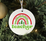 Teacher Christmas Rainbow SVG