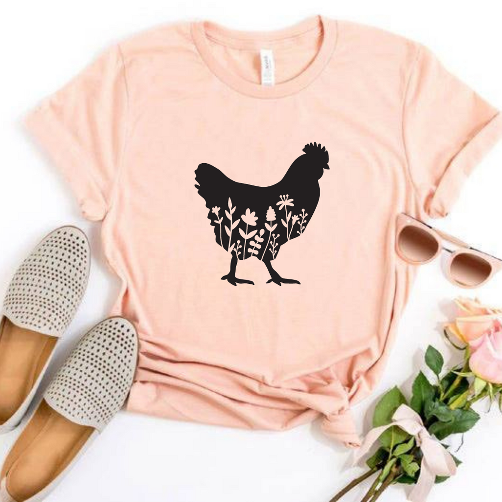 Chicken Png, Chicken Mom, Floral Chicken Svg, Chicken Lady