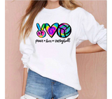 Peace Love Volleyball Tie Dye Sublimation PNG
