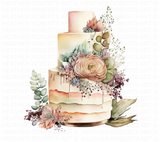 Watercolor Wedding Cakes Clipart