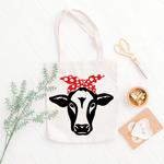 Cow with Red Bow SVG