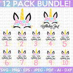 Unicorn Birthday SVG Bundle