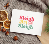 Sleigh Girl Retro SVG