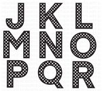 Polka Dots Monogram Alphabet and Numbers SVG Bundle