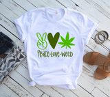 Peace Love Weed SVG