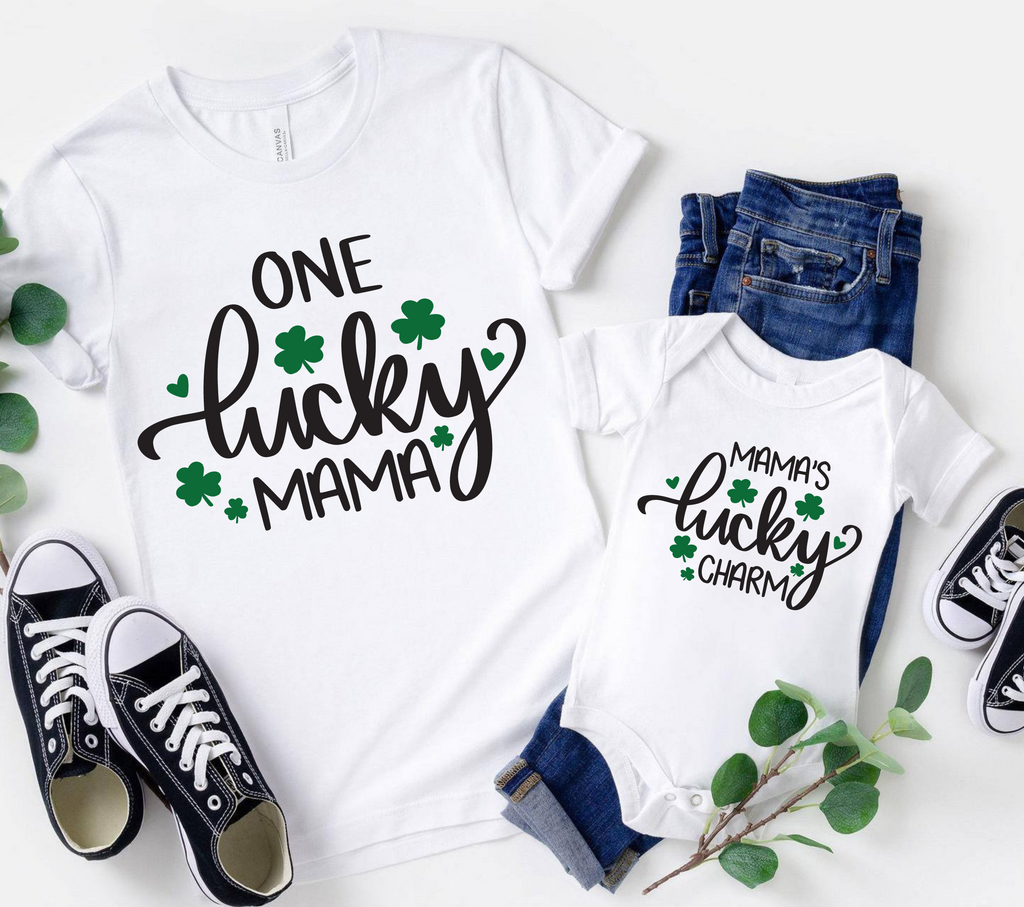 One Lucky Mama SVG Digital File, Mama's Lucky Charm Svg