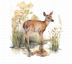 Watercolor Fawn Clipart Set