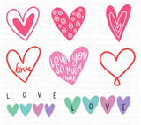 Doodle Heart SVG Bundle