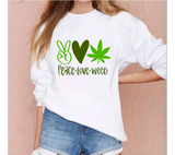 Peace Love Weed SVG