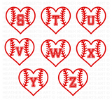 Baseball Softball Heart Monograms SVG Bundle