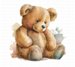 Watercolor Teddy Bear Clipart Set