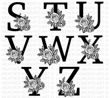 Rose Floral Alphabet and Numbers SVG Bundle