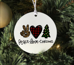 Peace Love Christmas Sublimation PNG