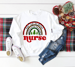 Nurse Christmas Rainbow Sublimation PNG