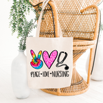 Peace Love Nursing Sublimation PNG