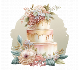 Watercolor Wedding Cakes Clipart