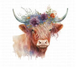 Watercolor Highlands Cow Clipart Set