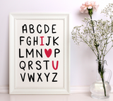 Valentine Alphabet SVG