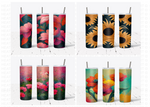 20 Oz Floral Skinny Tumbler Sublimation Wraps Bundle, Volume 4, Floral Designs PNG Bundle