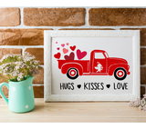 Valentine Red Truck SVG