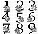 Rose Floral Alphabet and Numbers SVG Bundle