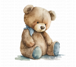 Watercolor Teddy Bear Clipart Set