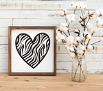 Zebra Pattern Heart SVG