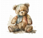 Watercolor Teddy Bear Clipart Set