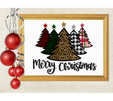 Merry Christmas Patterned Christmas Trees Sublimation PNG