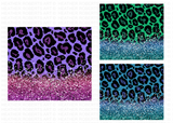 20 Oz Skinny Tumbler Sublimation Wraps Bundle, Volume 1 - Glitter Leopard Prints Bundle