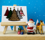 Patterned Christmas Trees Sublimation PNG