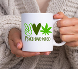 Peace Love Weed SVG