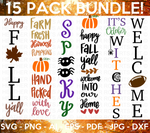 Fall Porch Sign SVG Bundle