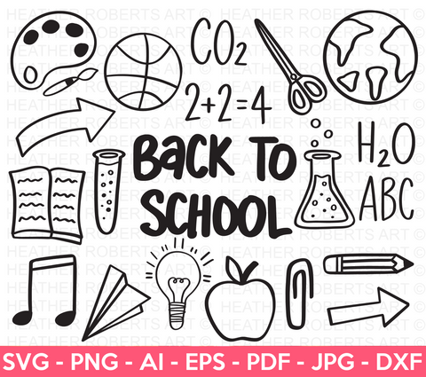 Back to School Doodle SVG Bundle