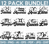 Zodiac Signs SVG Bundle