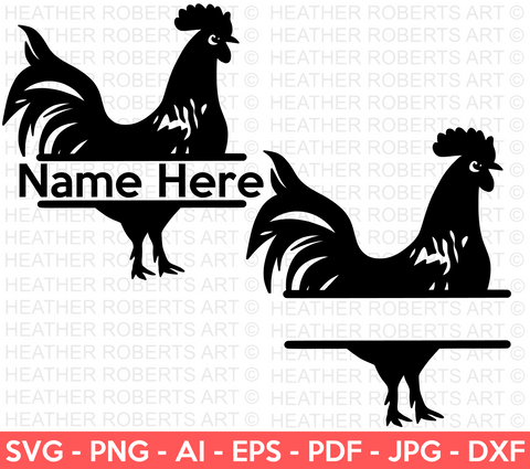 Chicken Split Monogram SVG