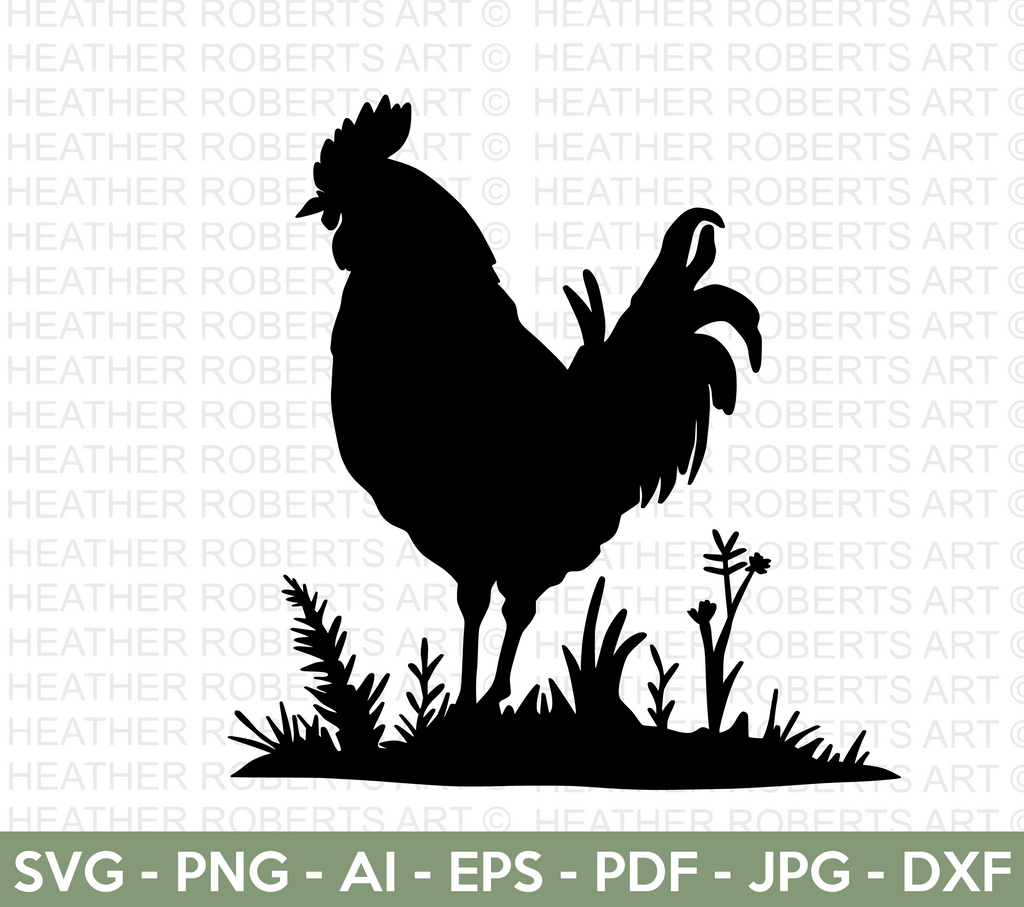 Rooster Chicken Head Cute Clipart Digital Download SVG PNG JPG PDF Cut Files