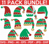 Christmas Elf Hats SVG Bundle